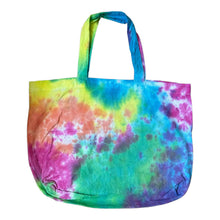 Load image into Gallery viewer, Pink Purple Blue Scrunch Tie Dye Tote Bag
