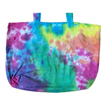 Load image into Gallery viewer, Pink Purple Blue Scrunch Tie Dye Tote Bag
