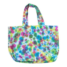 Load image into Gallery viewer, Green Blue Pink Scrunch Tie Dye Tote Bag
