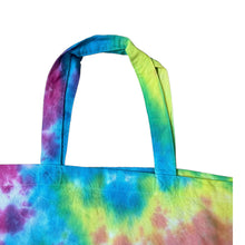 Load image into Gallery viewer, Pink Purple Blue Scrunch Tie Dye Tote Bag
