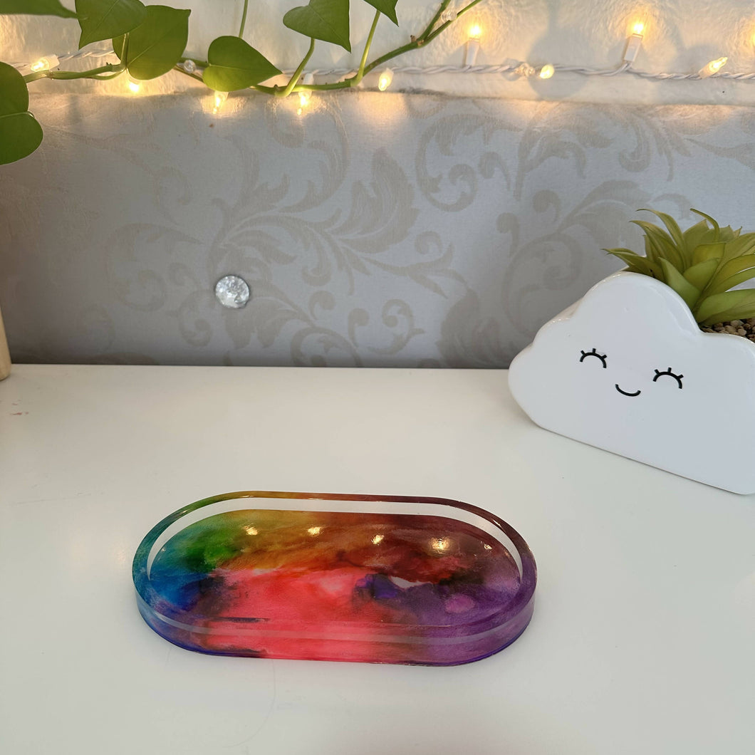 Oval Rainbow Trinket Tray