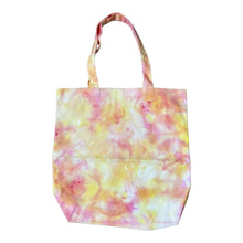 Load image into Gallery viewer, Yellow Pink Orange Scrunch Tie Dye Tote Bag
