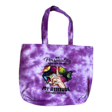 Load image into Gallery viewer, Purple Scrunch Tie Dye Tote Bag
