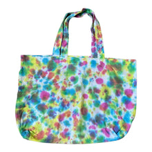 Load image into Gallery viewer, Green Blue Pink Scrunch Tie Dye Tote Bag
