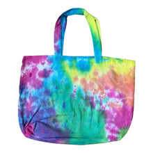 Load image into Gallery viewer, Pink Purple Blue Scrunch Tie Dye Tote Bag
